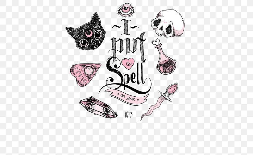 Spell Witchcraft Magic Drawing, PNG, 500x505px, Spell, Aesthetics, Art, Black Magic, Brand Download Free