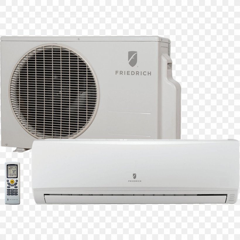Friedrich Air Conditioning British Thermal Unit Seasonal Energy Efficiency Ratio Heat Pump, PNG, 1000x1000px, Air Conditioning, Air Handler, British Thermal Unit, Cooling Capacity, Daikin Download Free