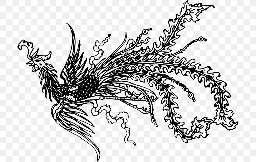 Fenghuang County Motif, PNG, 709x520px, Fenghuang County, Art, Black And White, Dragon, Drawing Download Free