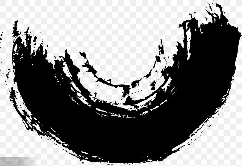 Ink Brush Vector Graphics Image Inkstick Painting, PNG, 1196x821px, Ink Brush, Black, Black And White, Crescent, Drawing Download Free