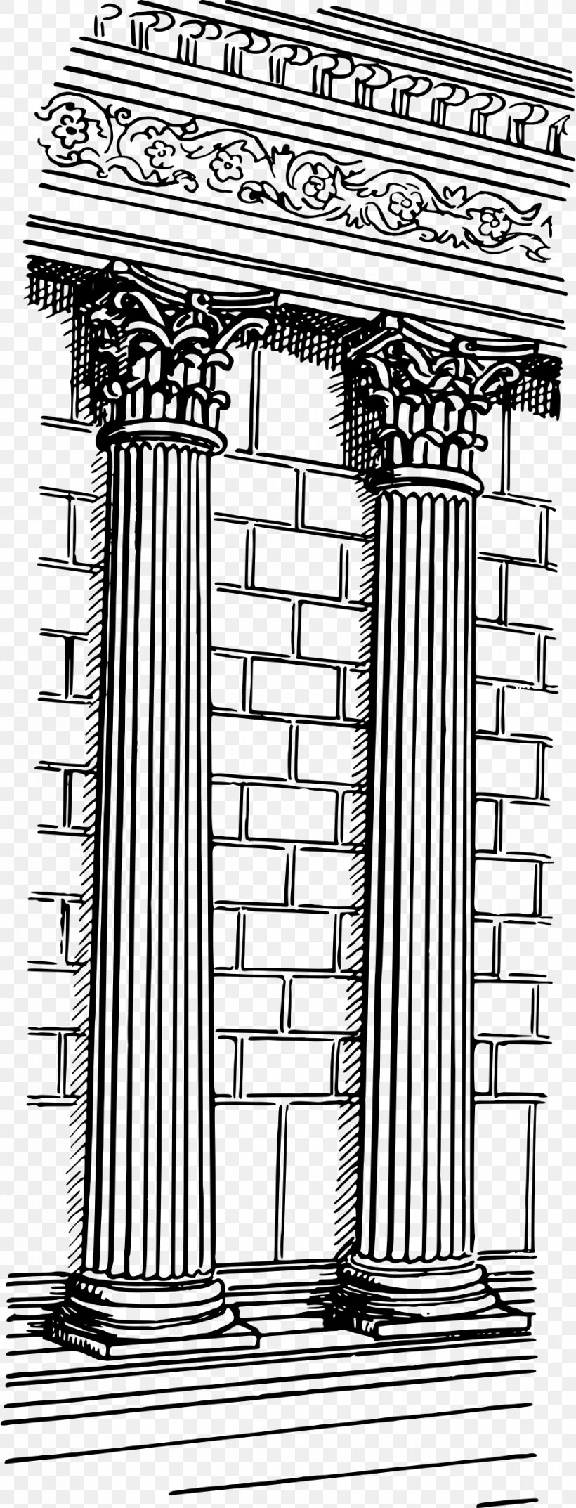 Clip Art, PNG, 917x2400px, Drawing, Arch, Architecture, Area, Black And White Download Free
