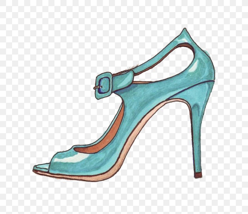 High-heeled Footwear Shoe Sandal Drawing, PNG, 700x707px, Highheeled Footwear, Absatz, Aqua, Basic Pump, Colored Pencil Download Free