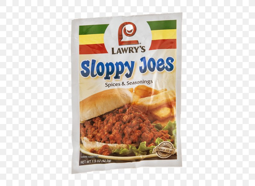 Lawry's Sloppy Joe Taco Vegetarian Cuisine Seasoning, PNG, 600x600px, Sloppy Joe, American Food, Condiment, Cuisine, Dish Download Free