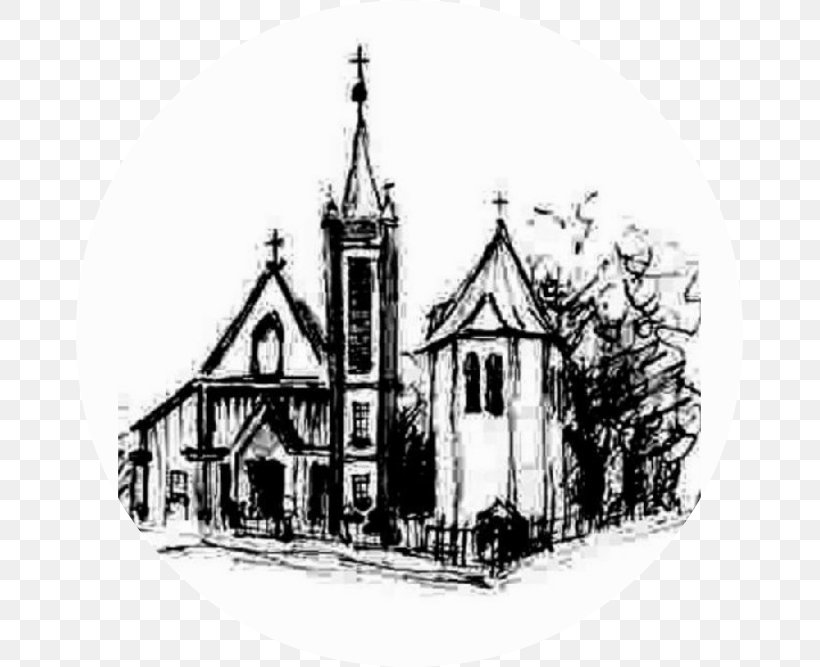 Parish Gmina Jednorożec Church History Chapel, PNG, 667x667px, Parish, Almshouse, Black And White, Building, Chapel Download Free