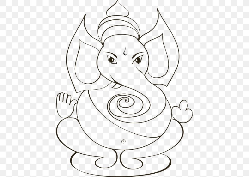 Ganesha Ganesh Chaturthi Drawing, PNG, 451x584px, Watercolor, Cartoon,  Flower, Frame, Heart Download Free