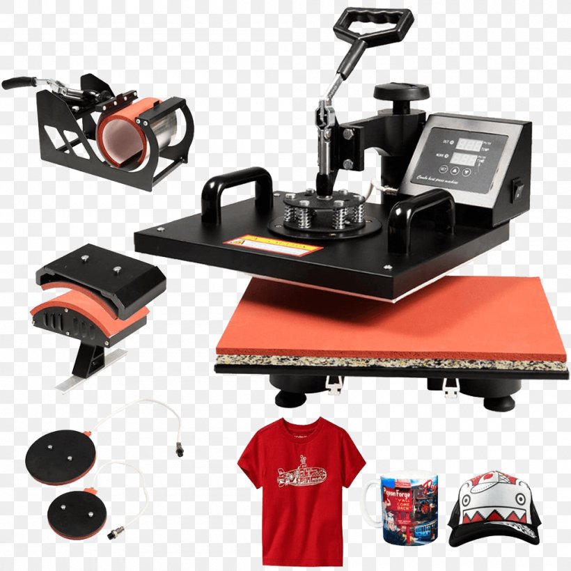 Heat Press Printing Press Machine T-shirt, PNG, 1000x1000px, Heat Press, Cap, Dyesublimation Printer, Hardware, Hat Download Free