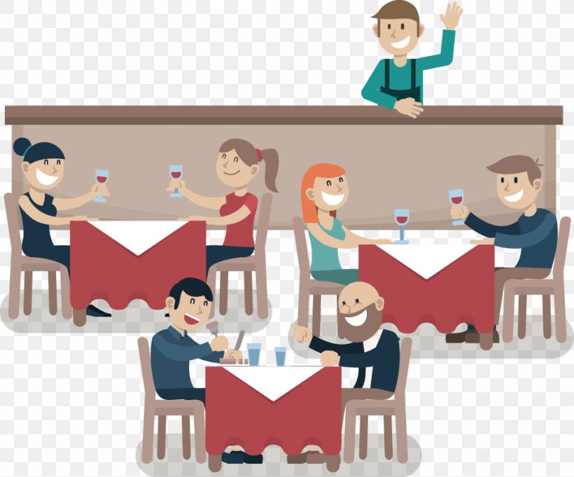 Bistro Restaurant Freepik Company HQ Waiter Tales & Spirits, PNG, 953x792px, Bistro, Animaatio, Art, Cartoon, Classroom Download Free