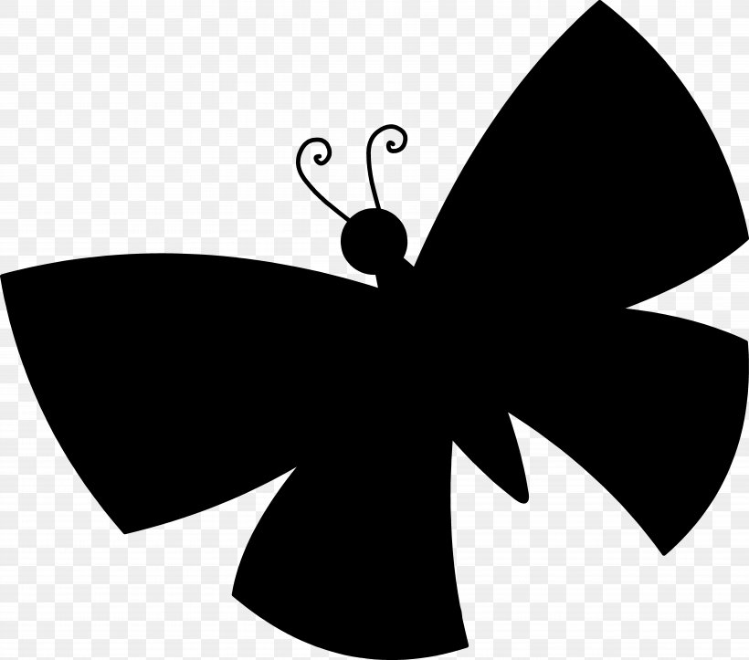Brush-footed Butterflies Clip Art Silhouette Flower Leaf, PNG, 7273x6415px, Brushfooted Butterflies, Blackandwhite, Butterfly, Flower, Insect Download Free