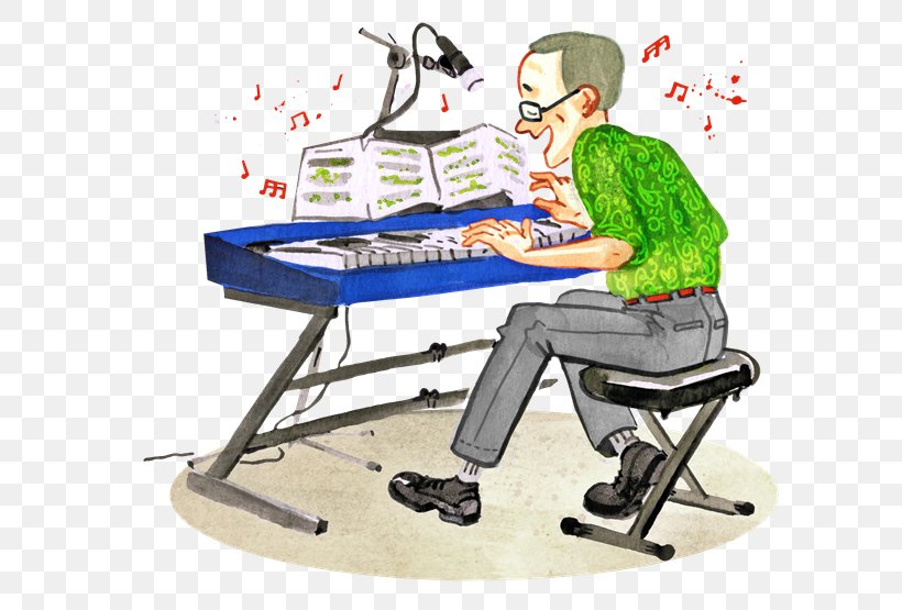 Keyboard Player Musician Musical Keyboard Piano, PNG, 600x555px, Keyboard Player, Actor, Cartoon, Chair, Cinema Download Free