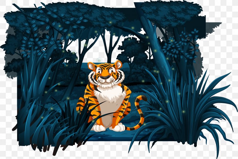 Siberian Tiger Jungle Cartoon Illustration, PNG, 1711x1145px, Siberian Tiger, Animal, Art, Brand, Cartoon Download Free