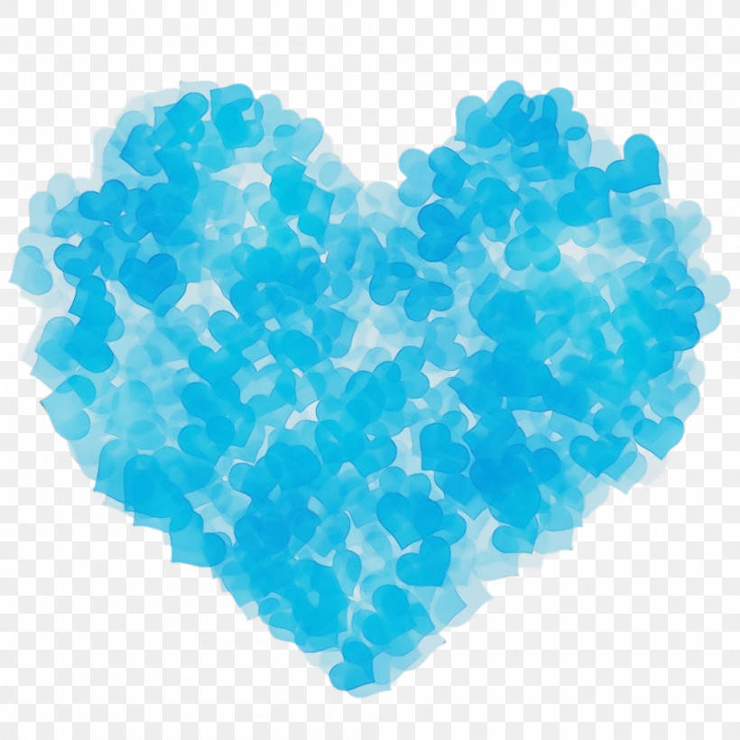 Aqua Blue Turquoise Heart Cloud, PNG, 1000x1000px, Watercolor, Aqua, Blue, Cloud, Heart Download Free