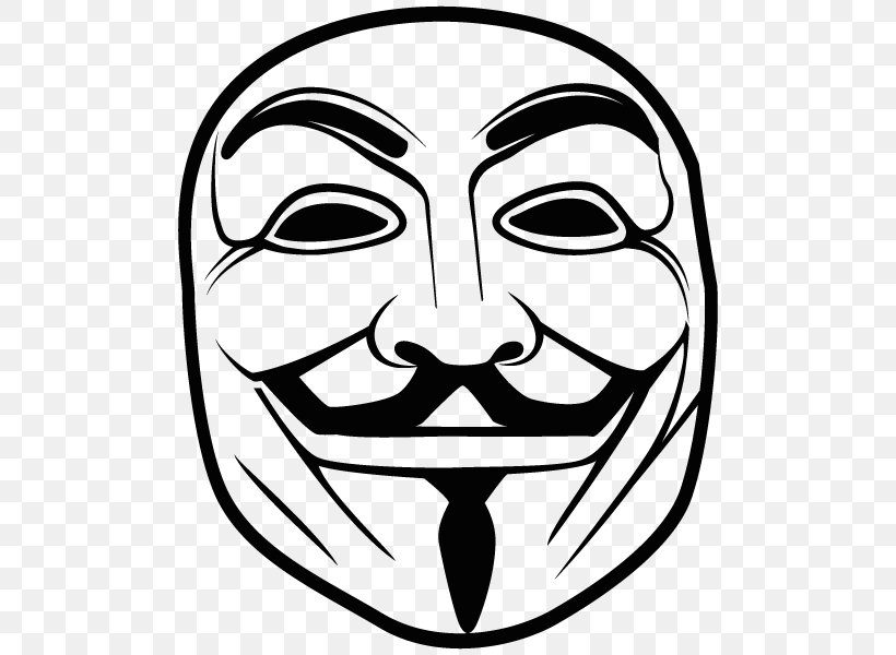 Guy Fawkes Mask Anonymous, PNG, 600x600px, Guy Fawkes Mask, Anonymous, Art, Autocad Dxf, Black And White Download Free