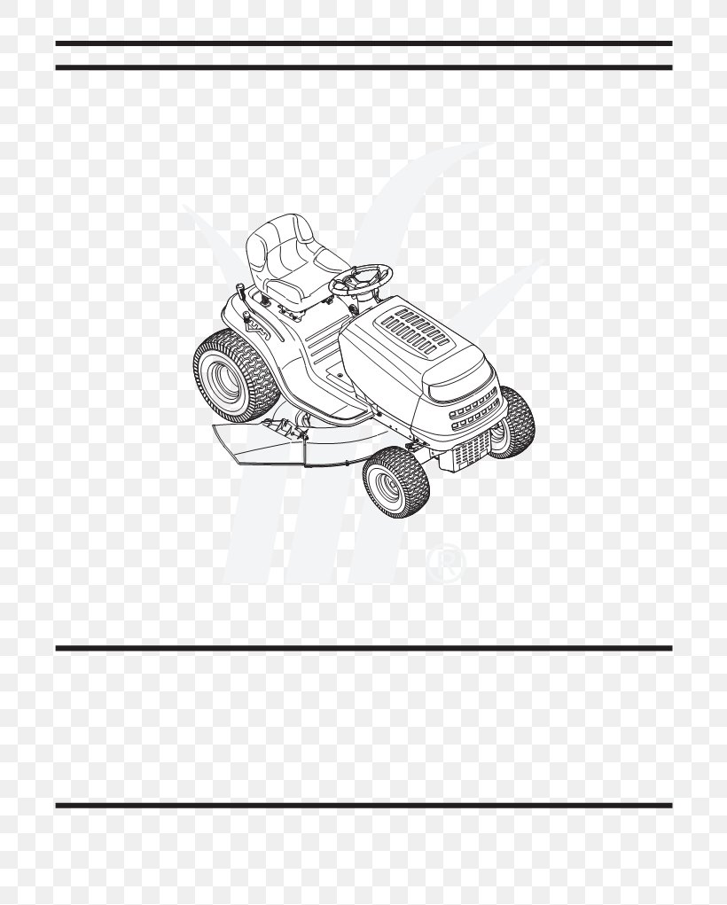 Lawn Mowers MTD Products Riding Mower, PNG, 789x1021px, Lawn Mowers, Artwork, Automotive Design, Black And White, Cartoon Download Free
