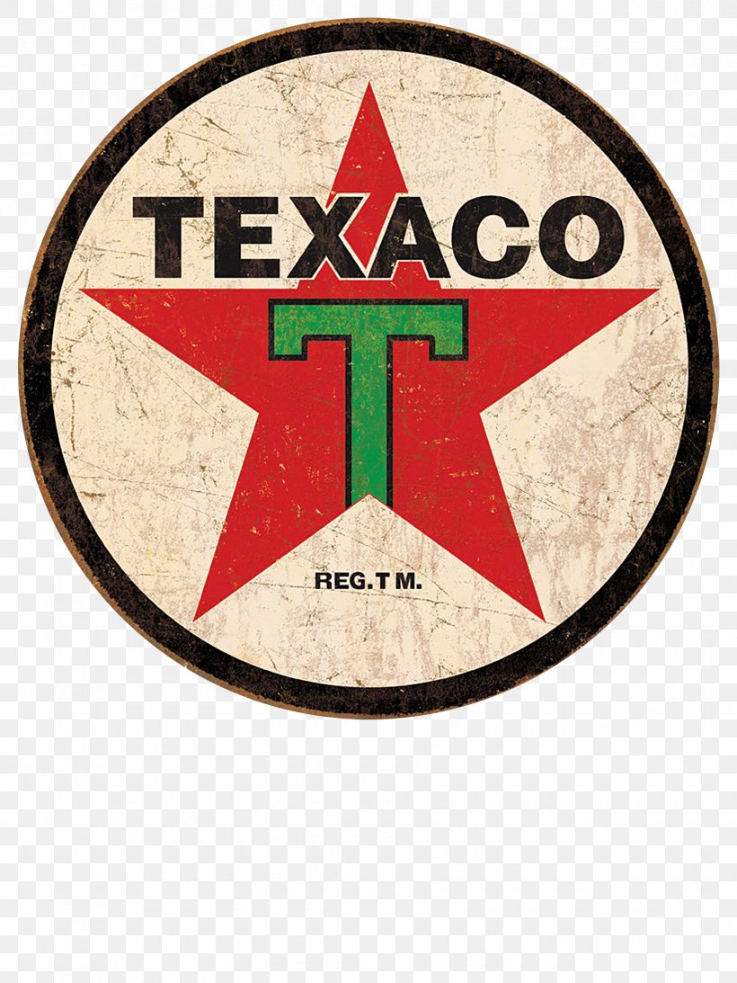 Emblem Texaco 1936 Logo Reproduction Round Distressed Retro