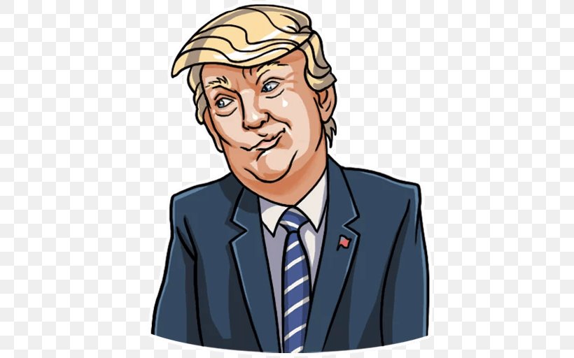 Donald Trump Sticker Telegram Messaging Apps Clip Art, PNG, 512x512px, Donald Trump, Cartoon, Facial Hair, Finger, Forehead Download Free