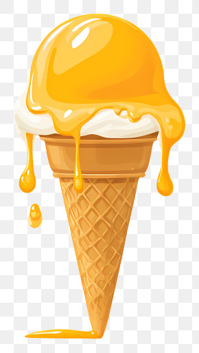 Melting Ice Cream - Delicious Ice Cream Cone PNG