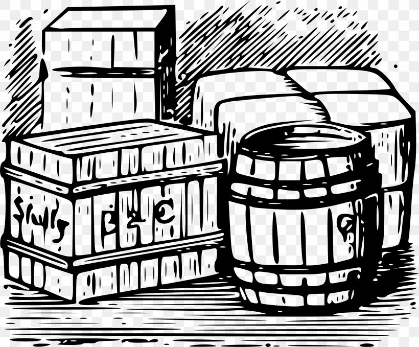 Clip Art, PNG, 2400x1989px, Drawing, Barrel, Black And White, Box, Brand Download Free