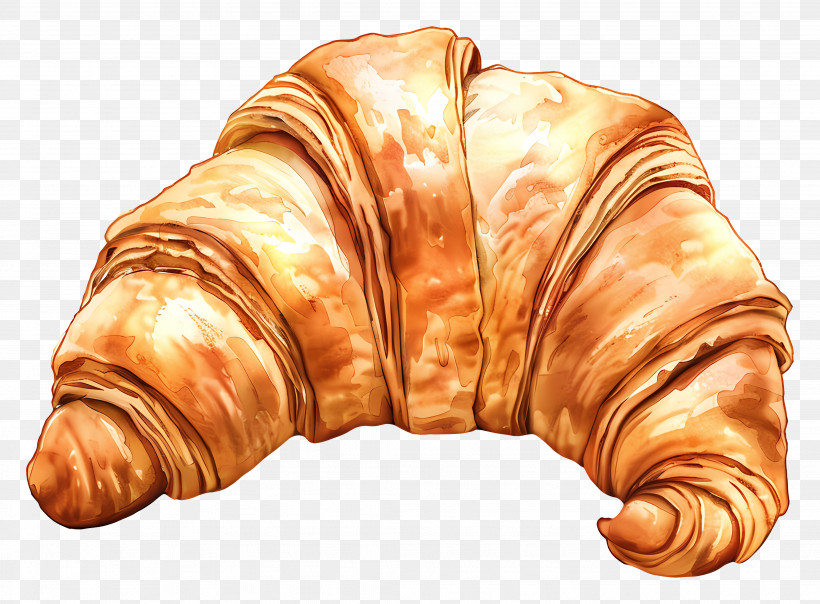 Croissant - Golden Brown Croissant Illustration PNG