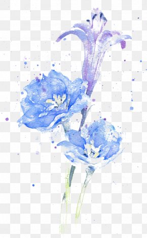 Water-color Ink Flower - Flower Ink Watercolor Painting PNG