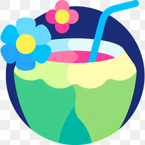 Coconut Drink - Colorful Coconut Drink Illustration PNG