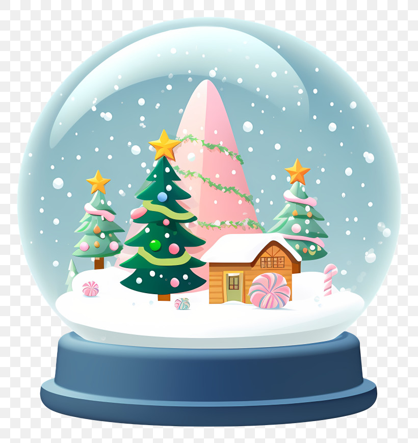 Snow Globe - Christmas Snow Globe With Holiday Scene PNG