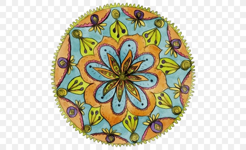 Floral Design, PNG, 504x500px, Watercolor, Floral Design, Kaleidoscope, Orange, Paint Download Free