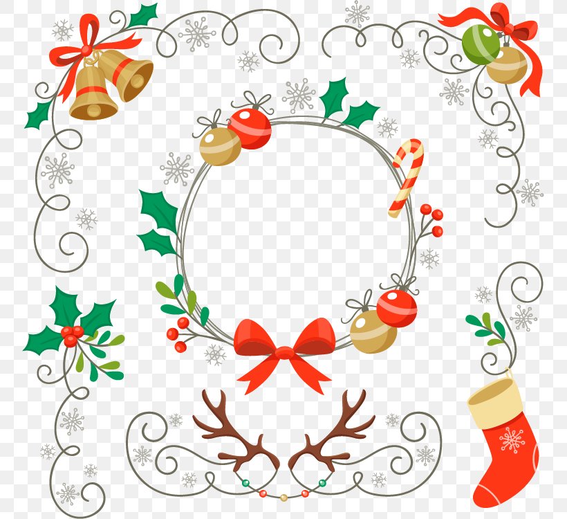 Christmas Santa Claus Jingle Bell Wreath, PNG, 755x750px, Christmas, Area, Art, Artwork, Bell Download Free