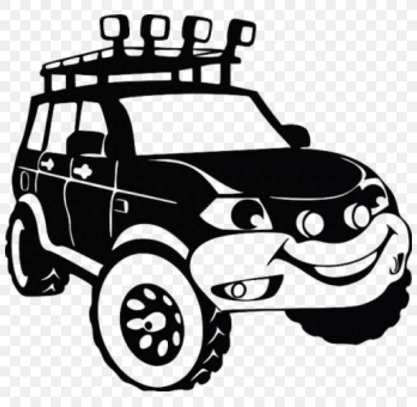 Clip Art Car Jeep Off-road Vehicle Off-roading, PNG, 800x800px, Car, Automotive Design, Automotive Exterior, Black And White, Brand Download Free