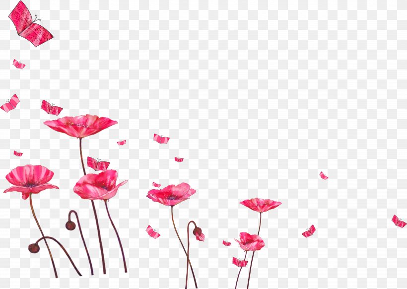 Pink Flower Petal Plant Plant Stem, PNG, 4931x3505px, Pink, Branch, Flower, Magenta, Pedicel Download Free