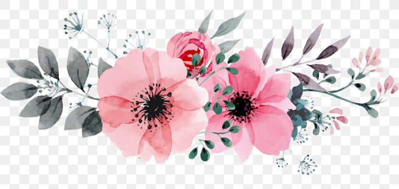 Drawing Floral Design Watercolor Painting Flower, PNG, 1600x761px, Drawing, Art, Artificial Flower, Blossom, Canvas Download Free