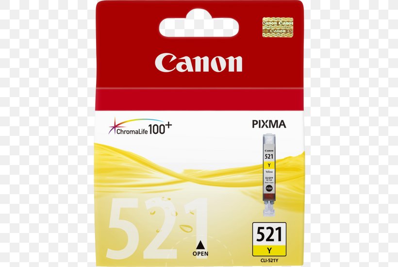Canon CLI 521Y Ink Tank, PNG, 550x550px, Canon, Brand, Canon Ink Cartridge, Canon Oy, Color Download Free