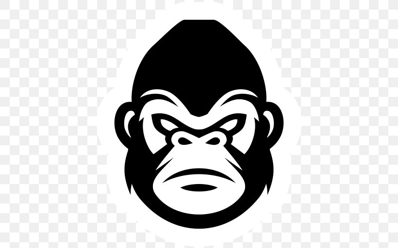 Gorilla Front End Developer Human Behavior Backend Lorem Ipsum, PNG, 512x512px, Gorilla, Backend, Behavior, Black, Black And White Download Free