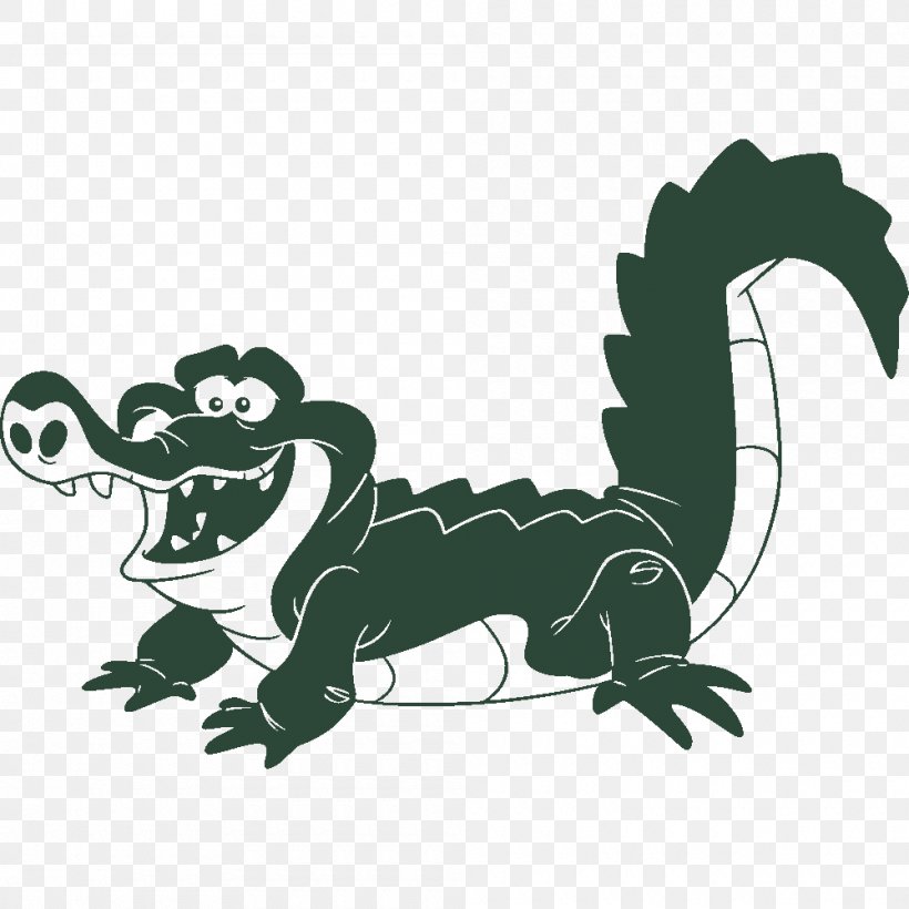 Tick-Tock The Crocodile Peter Pan Captain Hook Tinker Bell Peter And Wendy, PNG, 1000x1000px, Ticktock The Crocodile, Amphibian, Black And White, Captain Hook, Carnivoran Download Free