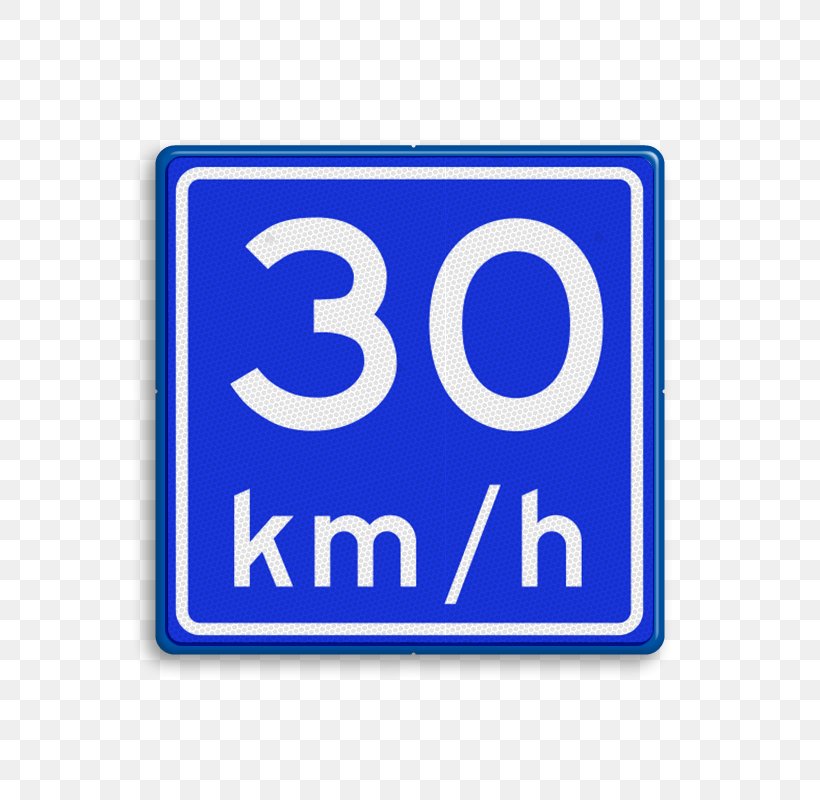 Advisory Speed Limit Traffic Sign Reglement Verkeersregels En Verkeerstekens 1990 Road, PNG, 800x800px, 30 Kmh Zone, Advisory Speed Limit, Area, Blue, Brand Download Free