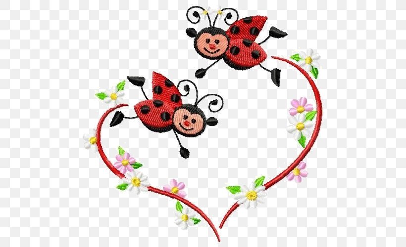 Lucky Ladybug Machine Embroidery Ladybird Beetle Design, PNG, 503x500px, Watercolor, Cartoon, Flower, Frame, Heart Download Free