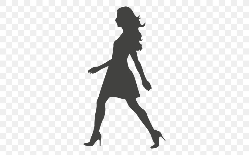 Walking Silhouette Woman, PNG, 512x512px, Walking, Arm, Black, Black And White, Girlfriend Download Free