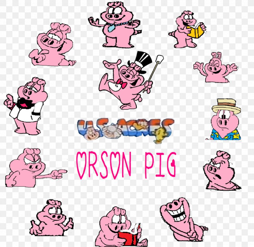 Domestic Pig U.S. Acres Garfield Clip Art, PNG, 1024x996px, Domestic Pig, Animal Figure, Area, Art, Cartoon Download Free