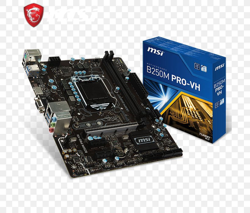LGA 1151 DDR4 SDRAM Motherboard MSI B250M PRO-VH, PNG, 700x700px, Lga 1151, Central Processing Unit, Computer Component, Computer Hardware, Cpu Download Free