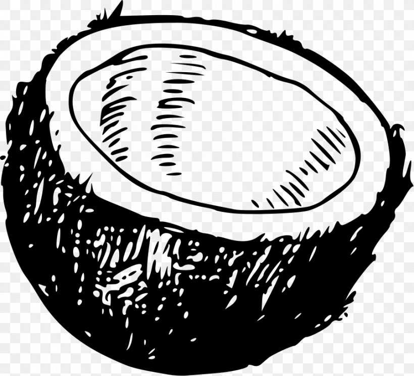Coconut Water Clip Art, PNG, 900x818px, Coconut Water, Arecaceae, Artwork, Baseball Equipment, Black And White Download Free