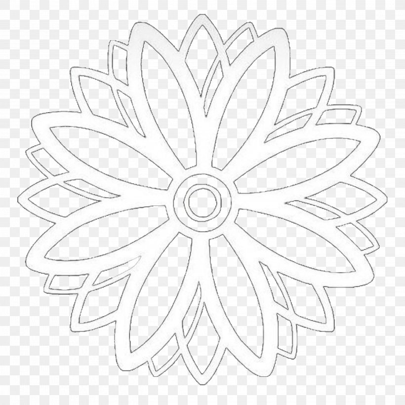 Flower Line Art, PNG, 2896x2896px, Line Art, Automotive Wheel System, Blackandwhite, Coloring Book, Drawing Download Free