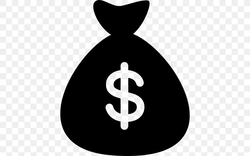Money Bag Currency Symbol Dollar Sign, PNG, 512x512px, Money Bag, Bag, Bank, Black And White, Currency Symbol Download Free
