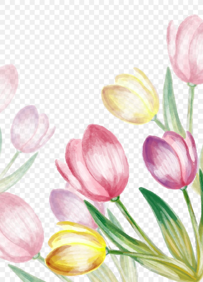 Water Painted Tulip Vector, PNG, 1121x1559px, Tulip, Blossom, Chart, Cut Flowers, Floral Design Download Free