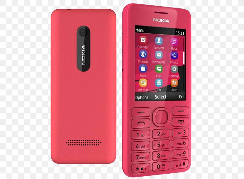 Nokia 206 Nokia Asha Series Dual SIM Smartphone, PNG, 600x600px, Nokia 206, Bluetooth, Cellular Network, Communication Device, Dual Sim Download Free
