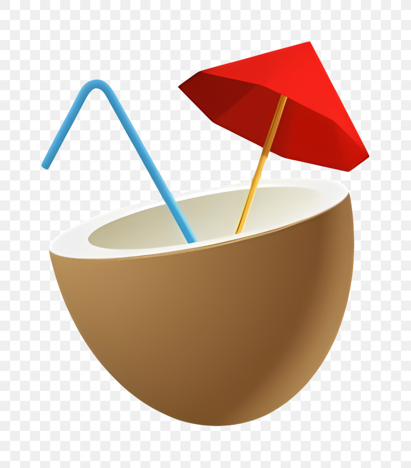 Beach - Refreshing Coconut Drink With Straw PNG