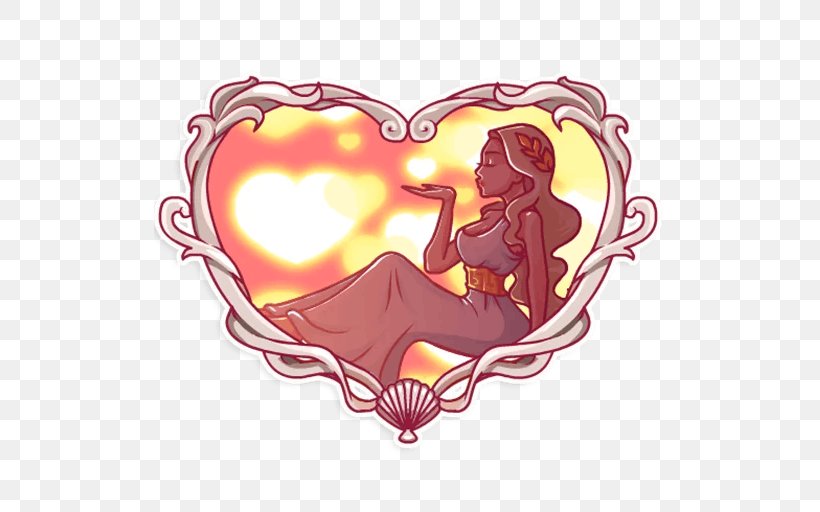 Sticker Aphrodite Telegram VKontakte Clip Art, PNG, 512x512px, Watercolor, Cartoon, Flower, Frame, Heart Download Free