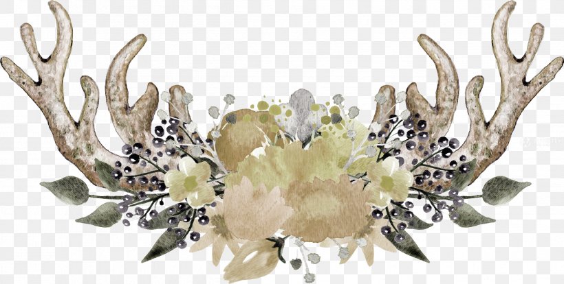 Clip Art Floral Bouquets Vector Graphics Wedding Invitation, PNG, 2499x1262px, Floral Bouquets, Antler, Body Jewelry, Fashion Accessory, Floral Design Download Free