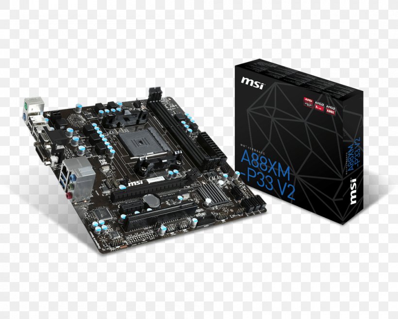 Socket FM2+ Motherboard MSI A88XM-E35 V2, PNG, 1000x800px, Socket Fm2, Advanced Micro Devices, Amd Accelerated Processing Unit, Computer Component, Computer Cooling Download Free
